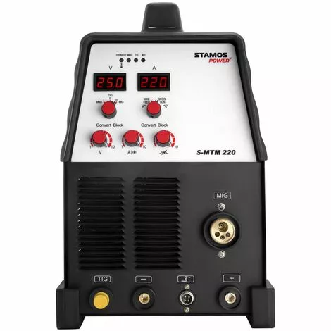 STAMOS Poste À Souder Combiné Tig Soudage À L'Arc 230 V 220 A Powerventilator - Rouge – Image 3