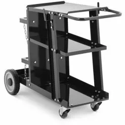 Stamos Chariot Poste à Souder Pro Support Bouteille De Gaz Max 65Kg 108X44X79Cm - Noir