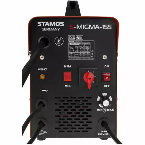 Stamos Poste À Souder MIG/MAG Soudure Mig Mag Mma Fcaw Gaz Inverter 155A 230V - Rouge, Argent – Image 2