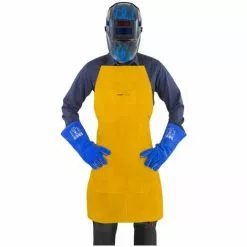 Stamos - Tablier De Soudeur En Cuir Croûte De Bovin - Taille Xl - Blanc, Jaune