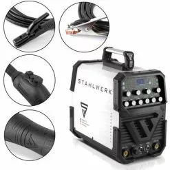 STAHLWERK AC/DC TIG 200 Puls ST, Nombreux Paramètres De Soudage Réglables, ALU & Tôle Mince Adaptée, Garantie 7 Ans