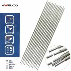 Electrodes Acier 3,25 X 300 Mm 15 Pièces AWELCO Baguette Enrobée Soudure à L'arc Acier