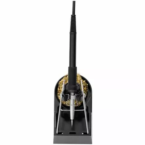 STAMOS Station De Soudage Dessoudage LED Numérique ESD Fer À Souder Support Éponge 80W - Argent, Noir – Image 5