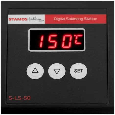 STAMOS Station De Soudage Dessoudage LED Numérique ESD Fer À Souder Support Éponge 100W - Noir, Blanc – Image 2
