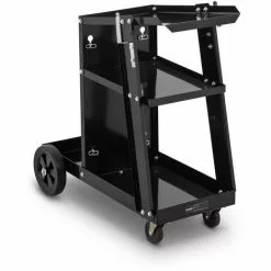 STAMOS Chariot De Soudage Mobile Atelier Soudure Poste À Souder Support Bouteilles 80kg - Noir
