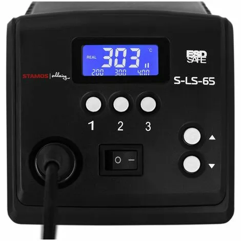 STAMOS Station De Soudage Numérique Avec Écran LCD Et Support Pratique 60W 150-450°C - Bleu – Image 2