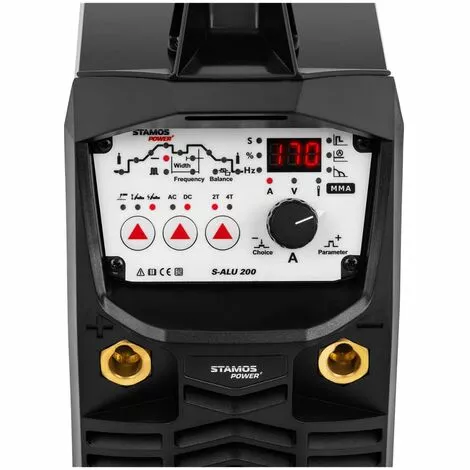 Poste À Souder À L'Arc MMA Onduleur IGBT Inverter Alu 200A 230V TIG AC/DC Stamos - Noir, Argent – Image 2