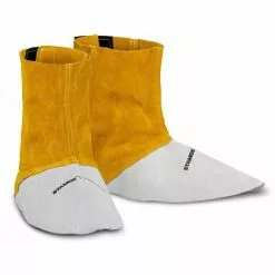 Guêtres De Soudure Soudeur ÉPI Jambières Taille Unique Stamos Cuir Croute Bovin - Argent