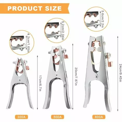 Pince De Masse, Pince Soudure,Betterlife 2 Pince De Terre De Soudage, Fait De Fer + Laiton, Solide Et Durable, Matériel De Soudage Professionnel, Pour La Plupart Des Machines à Souder (500A) – Image 2