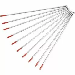 ALMI Electrode De Tungstène Soudure Electrode De Thorium-tungstène 2% Thorium. Pour Machine De Soudure WT20. Rouge (2.4mm*175mm)