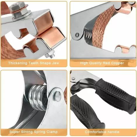 Pince De Masse Pince De Masse Laiton, Fabriqué En Fer, Durable, Sûr Et Stable, Confortable à Tenir, Adapté Au Soudage électrique (800A)Macaron – Image 3