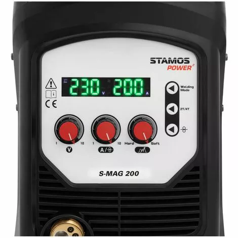 STAMOS Poste À Souder MIG/MAG Gaz De Protection 230 V MMA TIG Liftarc 200 A - Noir – Image 2