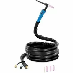 STAMOS Torche TIG Pack De Tuyaux TIG Soudage TIG Prise À 2 Broches 8 L/min 180 W CC 4 M - Noir