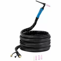 STAMOS Torche TIG Pack De Tuyaux TIG Soudage TIG Prise À 2 Broches 8 L/min 180 W CC 8 M - Noir