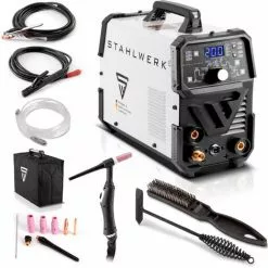 STAHLWERK DC TIG 200 Puls Pro - Poste De Soudage TIG Professionnel Numérique Avec Fonction MMA Et Pulsée, Adapté Aux Tôles Fines, 7 Ans De Garantie