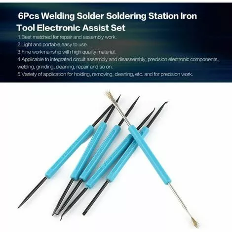 MONLY Baguette De Soudage 6 Pcs Soudage De La Station De Soudage De La Station De Soudage De Fer De Fer De Fer, Outil D'assistance De Chaleur électronique, Ensemble De La Puce D'alésoir. Soudeur Pou – Image 3