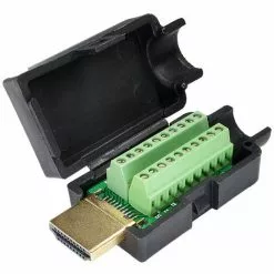 IRISFR Lilaris Adaptateur HDMI Plaqué Or Mâle Vers Connecteur Sans Soudure Avec Boîtier，noir, Une Pièce