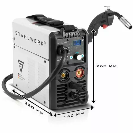 STAHLWERK MIG MAG 160 M Poste à Souder IGBT Appareil Combiné 5 En 1 Entièrement Synergique Avec Véritable 160 Ampères / Fil Fourré, MIG MAG, ARC MMA, Lift TIG – Image 4