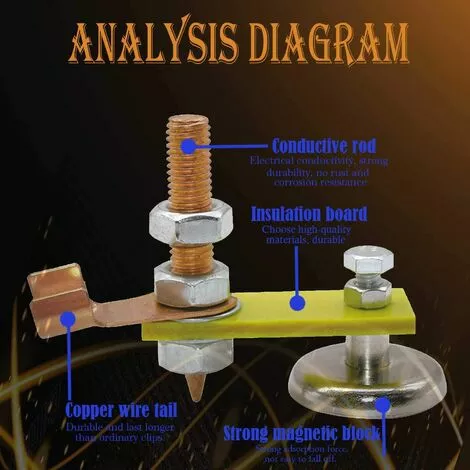 QERSTA Tête D'aimant De Soudage, Outil D'accessoires De Soudage Accessoires De Soudage Pince De Masse Magnétique Pour Soudage – Image 3