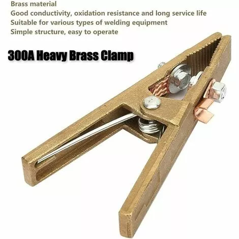 CARILLONSàVENT Pince De Masse Soudure,Carivent 300A Mâchoire Lourde En Laiton, Pince De Terre De Soudage Pour Poste De Soudage Welder,1 Pcs (300A) â Image 3