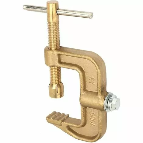 Cisea Pince De Terre De Soudage, Matériau En Laiton 500a Pince De Terre De Soudage Au Sol Classique En Forme De G Pour Machine à Souder, Pince De Terre C – Image 2