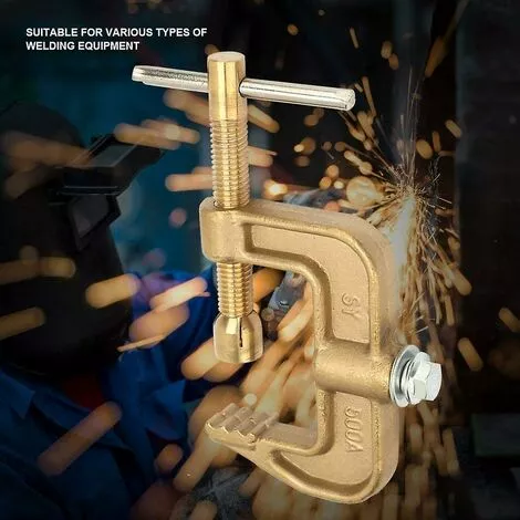 Cisea Pince De Terre De Soudage, Matériau En Laiton 500a Pince De Terre De Soudage Au Sol Classique En Forme De G Pour Machine à Souder, Pince De Terre C – Image 5