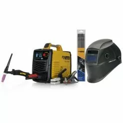 Poste A Souder Inverter Combiné ARC TIG 150A Torche TIG +12 Baguettes Ø 2.5 Mm + Cagoule Automatique + Mallette Luxe VITO