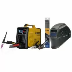 Poste A Souder Inverter Combiné ARC TIG 250 Torche TIG +12 Baguettes Ø 2.5 Mm + Cagoule Automatique + Mallette Luxe VITO