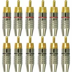 JOORRT 12Pcs RCA Connecteur Male,Connecteurs Audio Vidéo RCA,RCA Terminal Connecteur Audio,RCA Connecteur à Sans Soudure,Connecteurs RCA Plug Jack